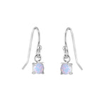 Boucles d'oreilles pendantes en argent sterling avec opale et pierre de naissance d'octobre