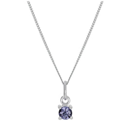 Collier en argent sterling avec pierre de naissance Alexandrite CZ - 35 à 81 cm
