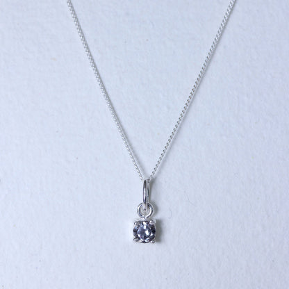 Collier en argent sterling avec pierre de naissance Alexandrite CZ - 14 à 32 pouces
