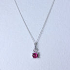 Collier en argent sterling avec tourmaline et zircone cubique, pierre de naissance d'octobre - 35 à 81 cm