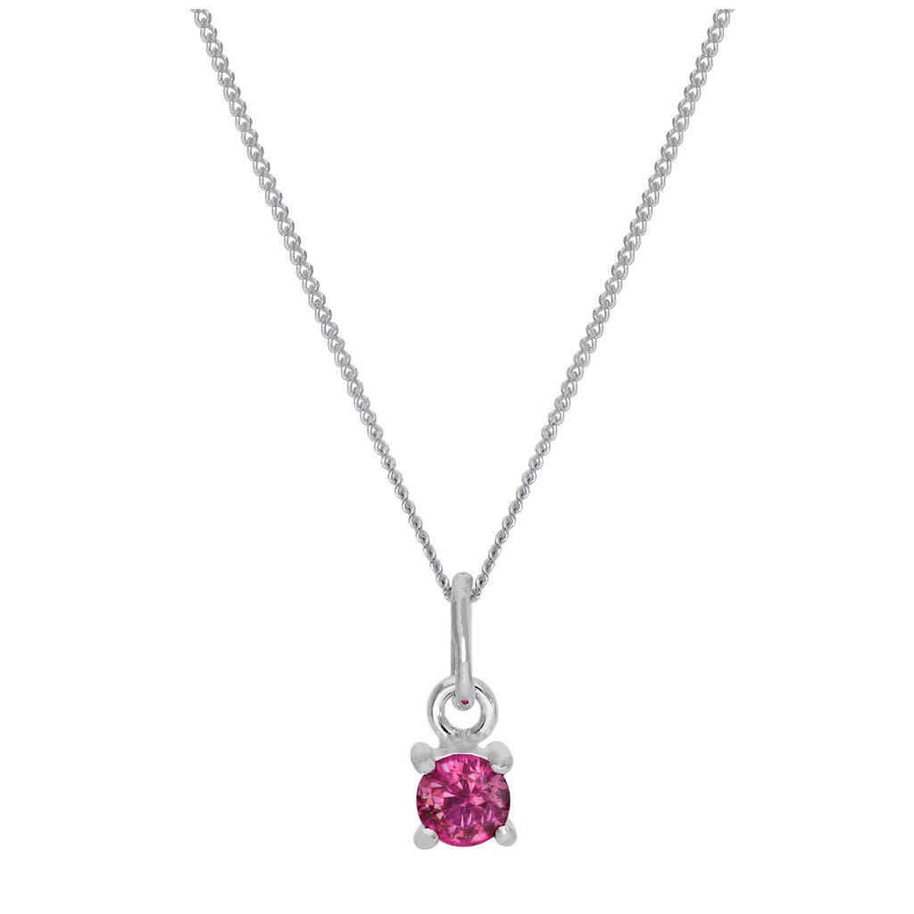 Collier en argent sterling avec tourmaline et zircone cubique, pierre de naissance d'octobre - 35 à 81 cm