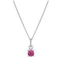 Collier en argent sterling avec tourmaline et zircone cubique, pierre de naissance d'octobre - 35 à 81 cm