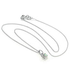 Collier en argent sterling avec opale et pierre de naissance d'octobre - 35 à 81 cm