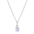Collier en argent sterling avec opale et pierre de naissance d'octobre - 35 à 81 cm
