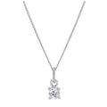 Collier en argent sterling avec pierre de naissance d'avril en oxyde de zirconium transparent - 35 à 81 cm