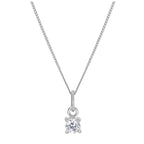 Collier en argent sterling avec pierre de naissance d'avril en oxyde de zirconium transparent - 35 à 81 cm