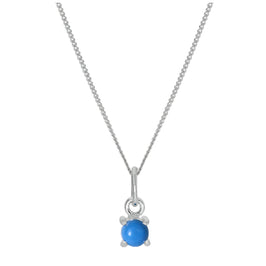 Collier en argent sterling avec turquoise et pierre de naissance de décembre - 35 à 81 cm