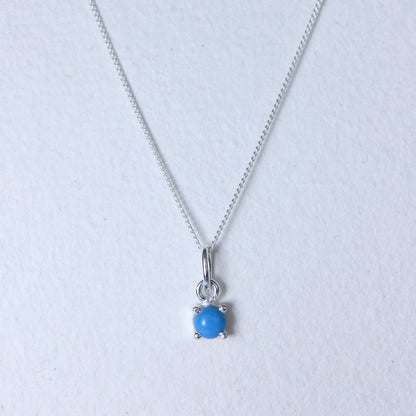 Collier en argent sterling avec turquoise et pierre de naissance de décembre - 14 à 32 pouces