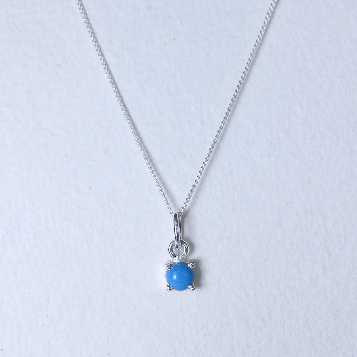 Collier en argent sterling avec turquoise et pierre de naissance de décembre - 35 à 81 cm