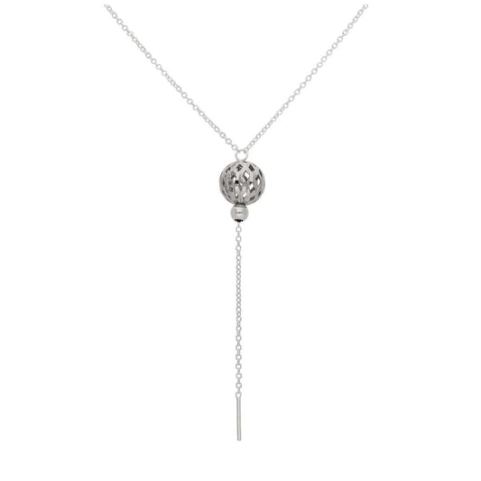 Collier en argent sterling avec boule de 10 mm taillée en diamant, 40 cm
