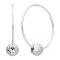 Boucles d'oreilles créoles en argent sterling de 22 mm avec perles boules taillées en chevron