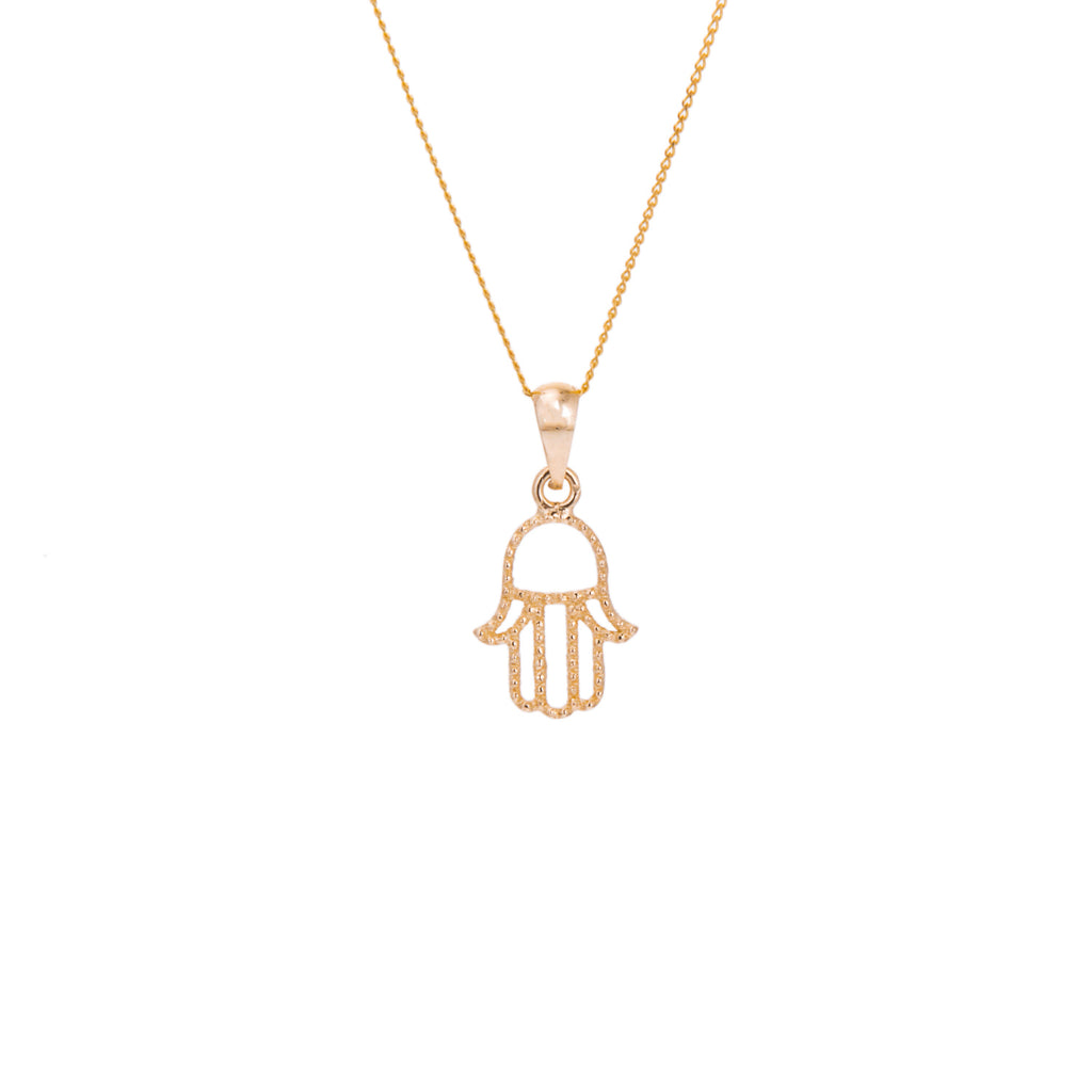 Collier main de Fatima en or 9 carats - 40 à 50 cm