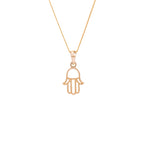 Collier main de Fatima en or 9 carats - 40 à 50 cm