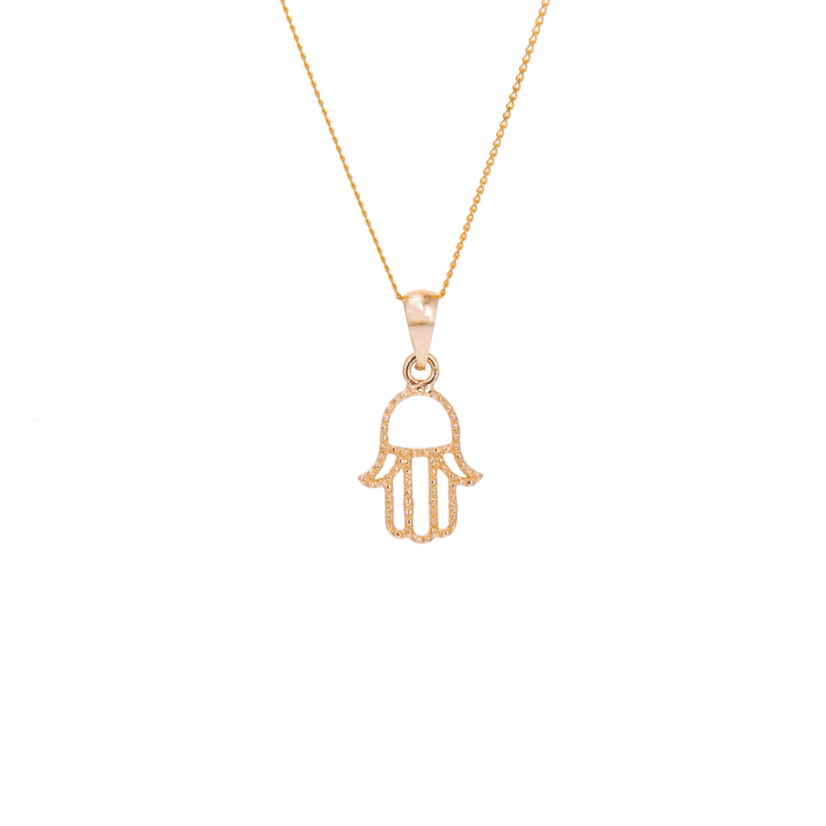 Collier main de Fatima en or 9 carats - 40 à 50 cm