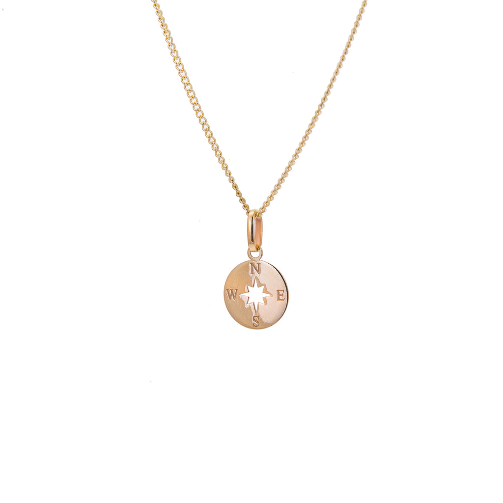 Collier boussole en or 9 carats - 40 à 45 cm