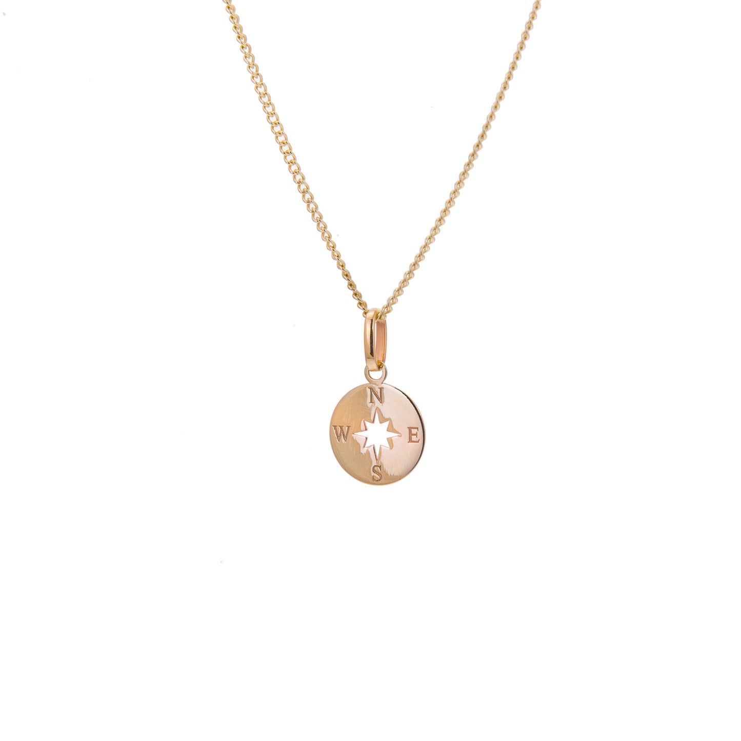Collier boussole en or 9 carats - 40 à 45 cm