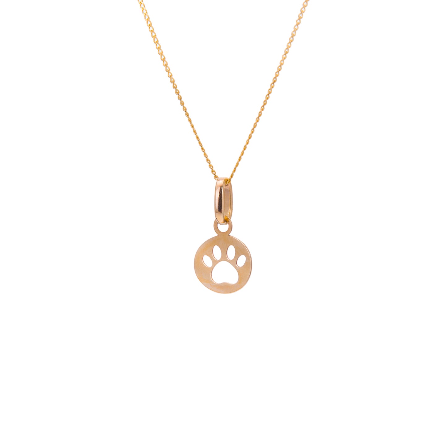 Petit collier empreinte de patte en or 9 carats - 40 à 50 cm