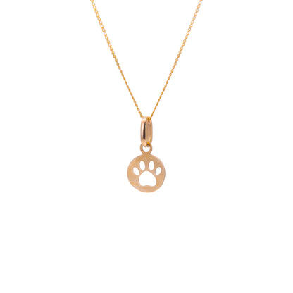 Petit collier empreinte de patte en or 9 carats - 40 à 50 cm