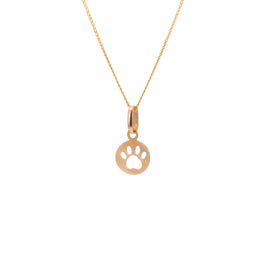 Petit collier empreinte de patte en or 9 carats - 40 à 50 cm