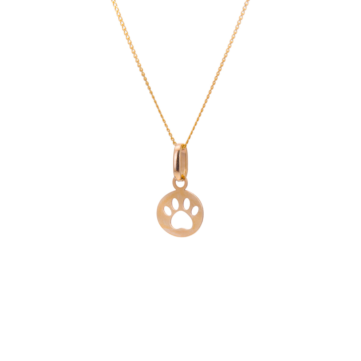 Petit collier empreinte de patte en or 9 carats - 40 à 50 cm