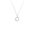 Collier Karma Circle en or blanc 9 carats avec zircones cubiques - 40 à 50 cm