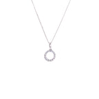 Collier Karma Circle en or blanc 9 carats avec zircones cubiques - 40 à 50 cm