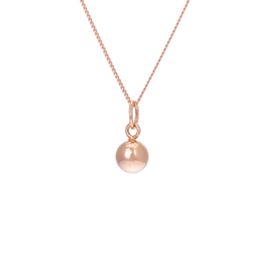 Collier boule en argent sterling plaqué or rose de 14 à 32 pouces