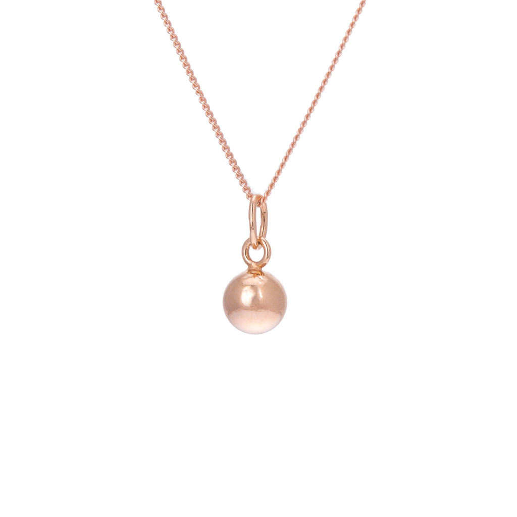 Collier boule en argent sterling plaqué or rose de 35 à 81 cm