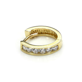 Piercing hélix en or jaune 9 carats avec zircones cubiques transparents