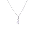 Collier en argent sterling avec perles en oxyde de zirconium transparent - 35 à 55 cm