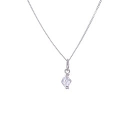 Collier en argent sterling avec perles en oxyde de zirconium transparent - 35 à 55 cm