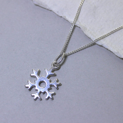 Collier flocon de neige en argent sterling - 14 à 32 pouces