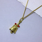Collier Jingle Bell en argent sterling plaqué or - 35 à 81 cm