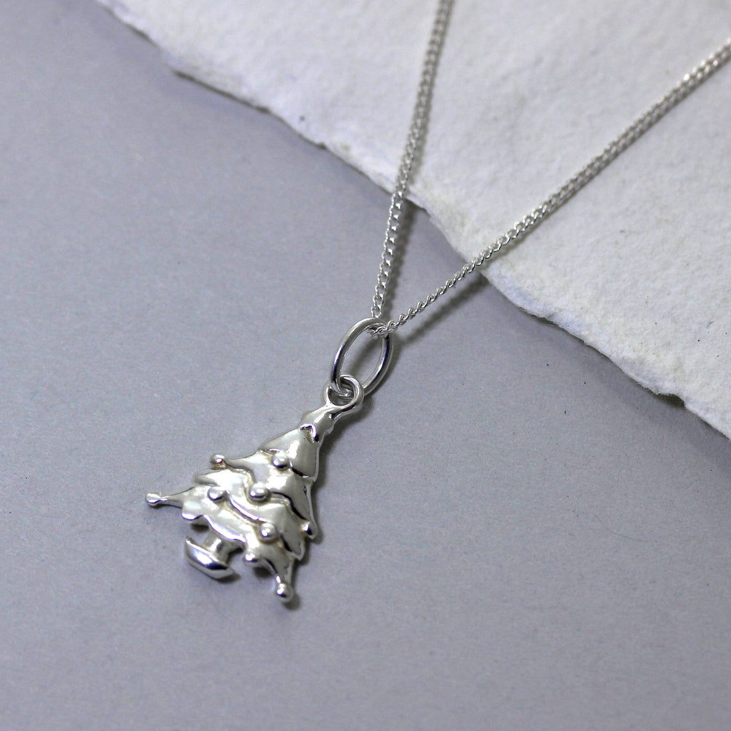 Collier sapin de Noël en argent sterling - 40 à 81 cm