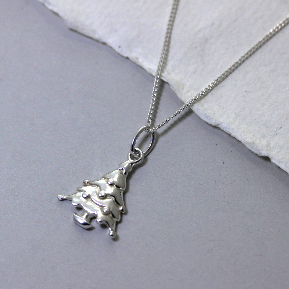Collier sapin de Noël en argent sterling - 40 à 81 cm