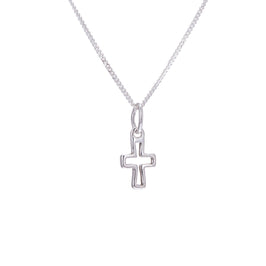Collier en argent sterling avec croix minuscule - 35 à 81 cm