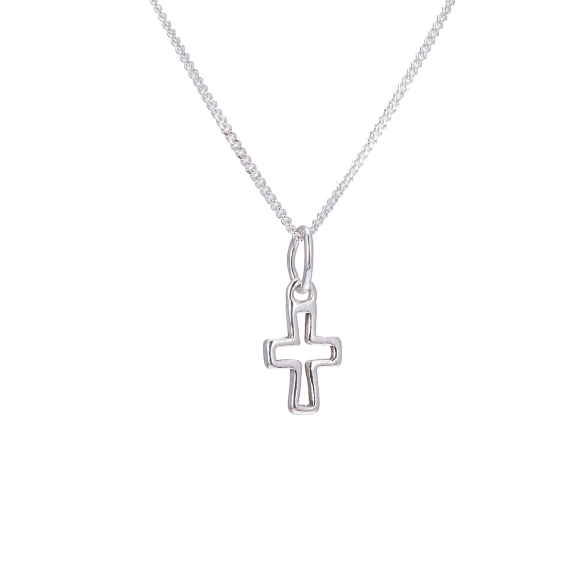 Collier en argent sterling avec croix minuscule - 35 à 81 cm