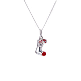 Collier en argent sterling avec bas de Noël et canne à sucre, 40 à 81 cm