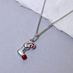Collier en argent sterling avec bas de Noël et canne à sucre, 35 à 80 cm