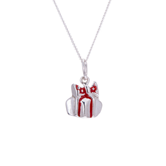 Collier cadeau de Noël en argent sterling et émail - 16 à 32 pouces