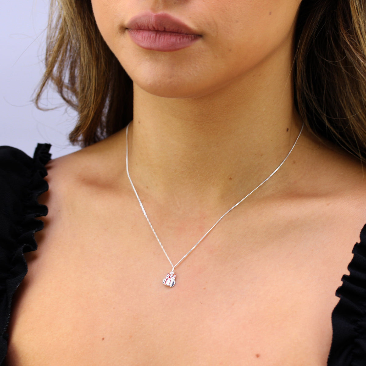 Collier cadeau de Noël en argent sterling et émail - 40 à 81 cm