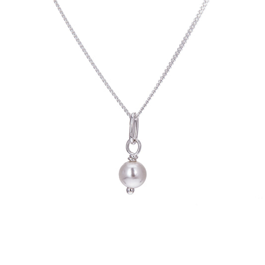 Collier de perles d'eau douce rondes en argent sterling - 16 à 32 pouces