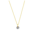 Collier en argent sterling plaqué or et zircones cubiques transparents de 4 mm - 40 à 55 cm