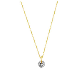 Collier en argent sterling plaqué or et zircones cubiques transparents de 4 mm - 40 à 55 cm