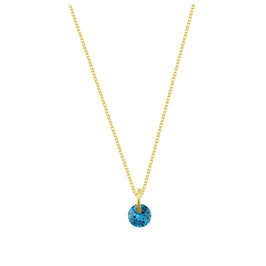 Collier en argent sterling plaqué or et zircone cubique aigue-marine de 4 mm - 40 à 55 cm