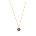 Collier en argent sterling plaqué or et alexandrite CZ de 4 mm - 40 à 55 cm