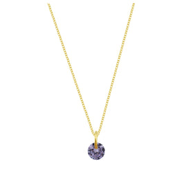 Collier en argent sterling plaqué or et alexandrite CZ de 4 mm - 40 à 55 cm
