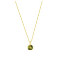 Collier en argent sterling plaqué or et péridot CZ de 4 mm - 40 à 55 cm