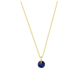 Collier en argent sterling plaqué or et saphir CZ de 4 mm - 40 à 55 cm