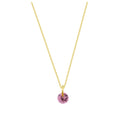 Collier en argent sterling plaqué or et tourmaline CZ de 4 mm - 40 à 55 cm